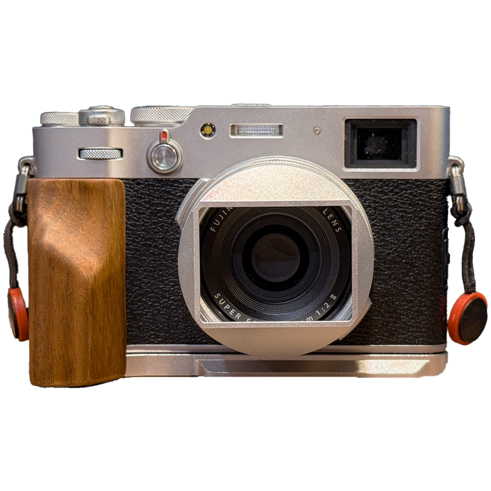 FUJIFILM X100V 胡桃木手把底座 快拆手把底座 實木相機底座