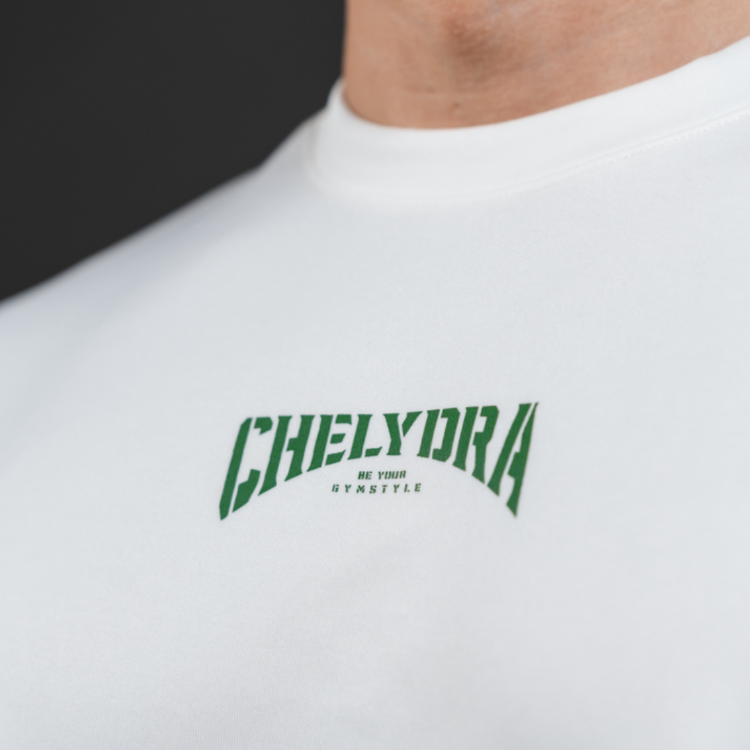 ［OP-C ] Gymstyle Oversized Tee - White Green