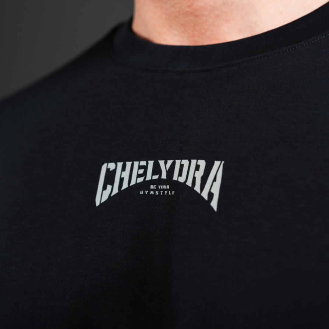 ［OP-C ] Gymstyle Oversized Tee - Night Black