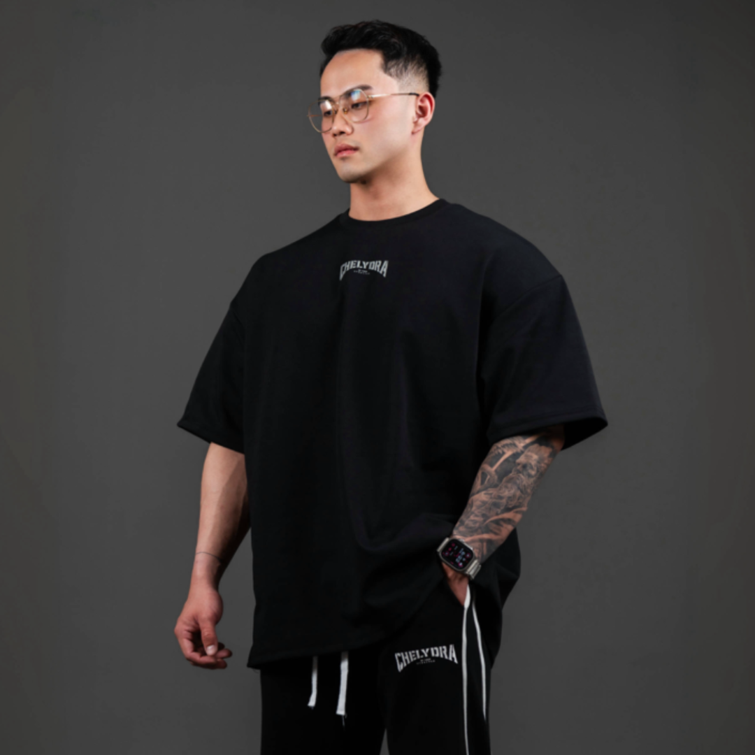 ［OP-C ] Gymstyle Oversized Tee - Night Black