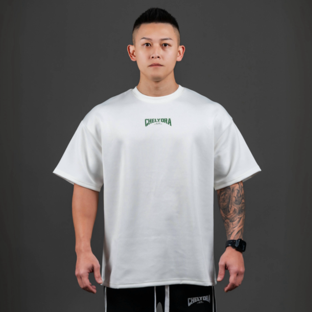 ［OP-C ] Gymstyle Oversized Tee - White Green