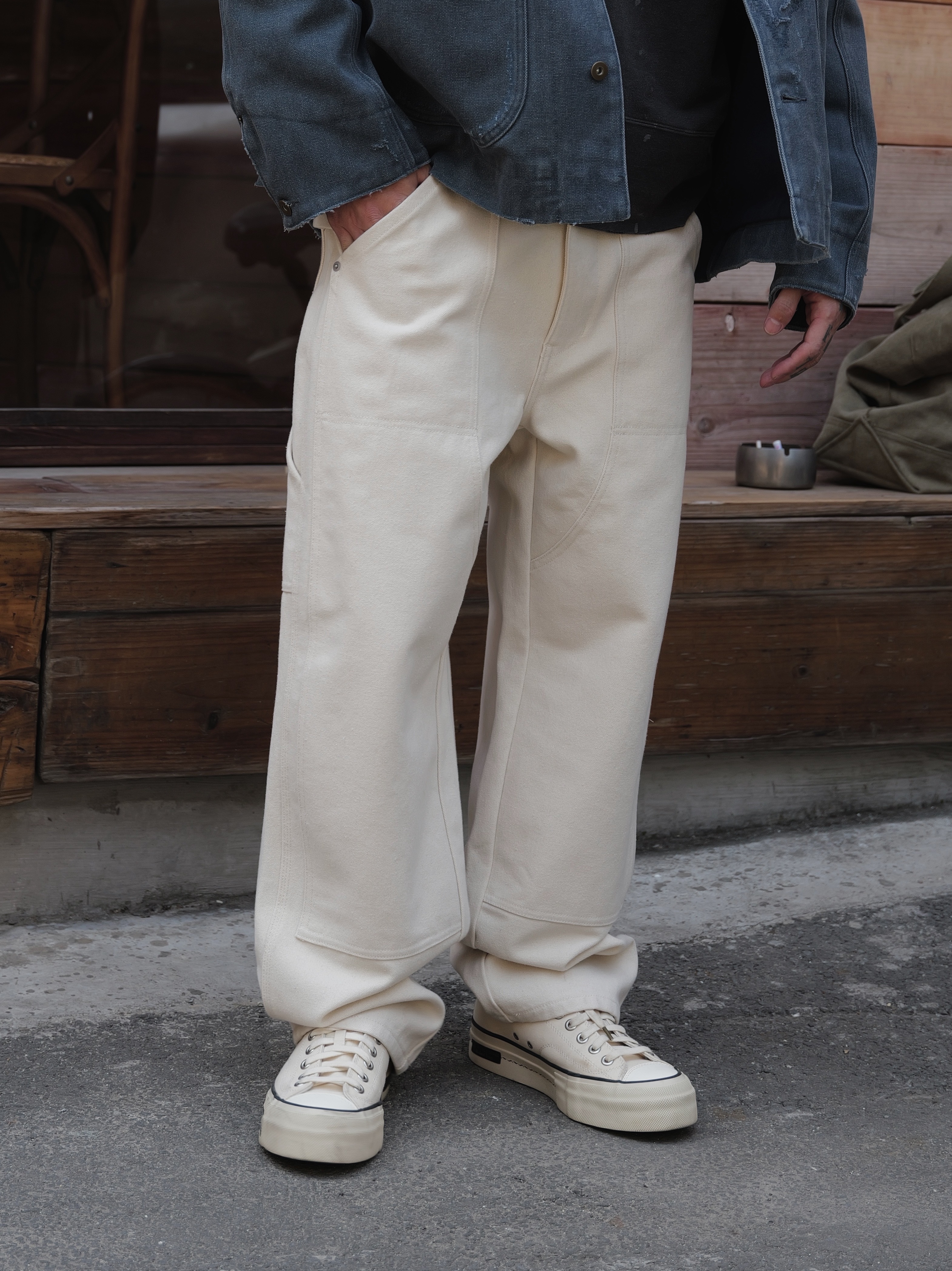 Unbent 25S/S 水洗混紡伐木直筒休閒褲