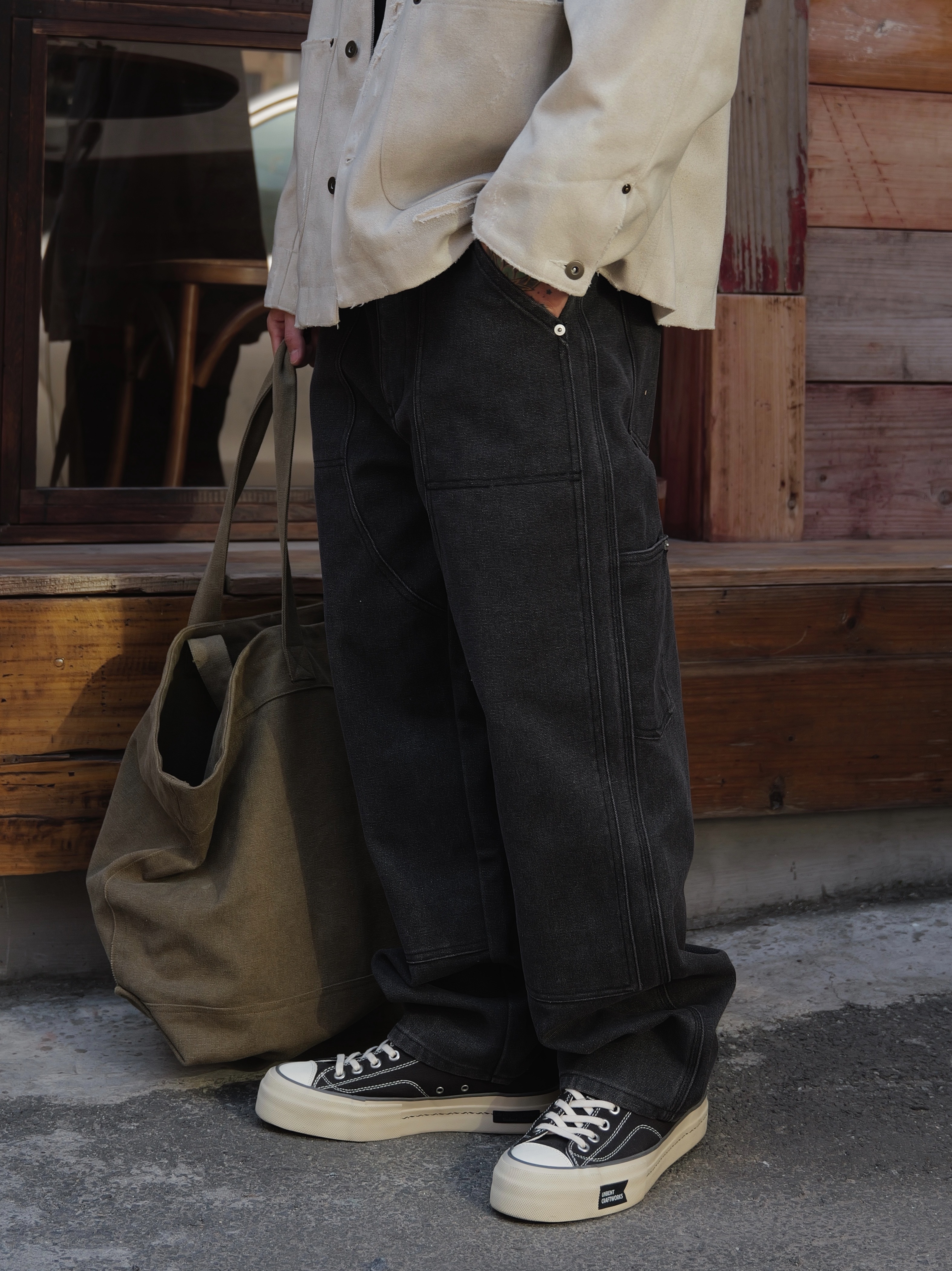 Unbent 25S/S 水洗混紡伐木直筒休閒褲