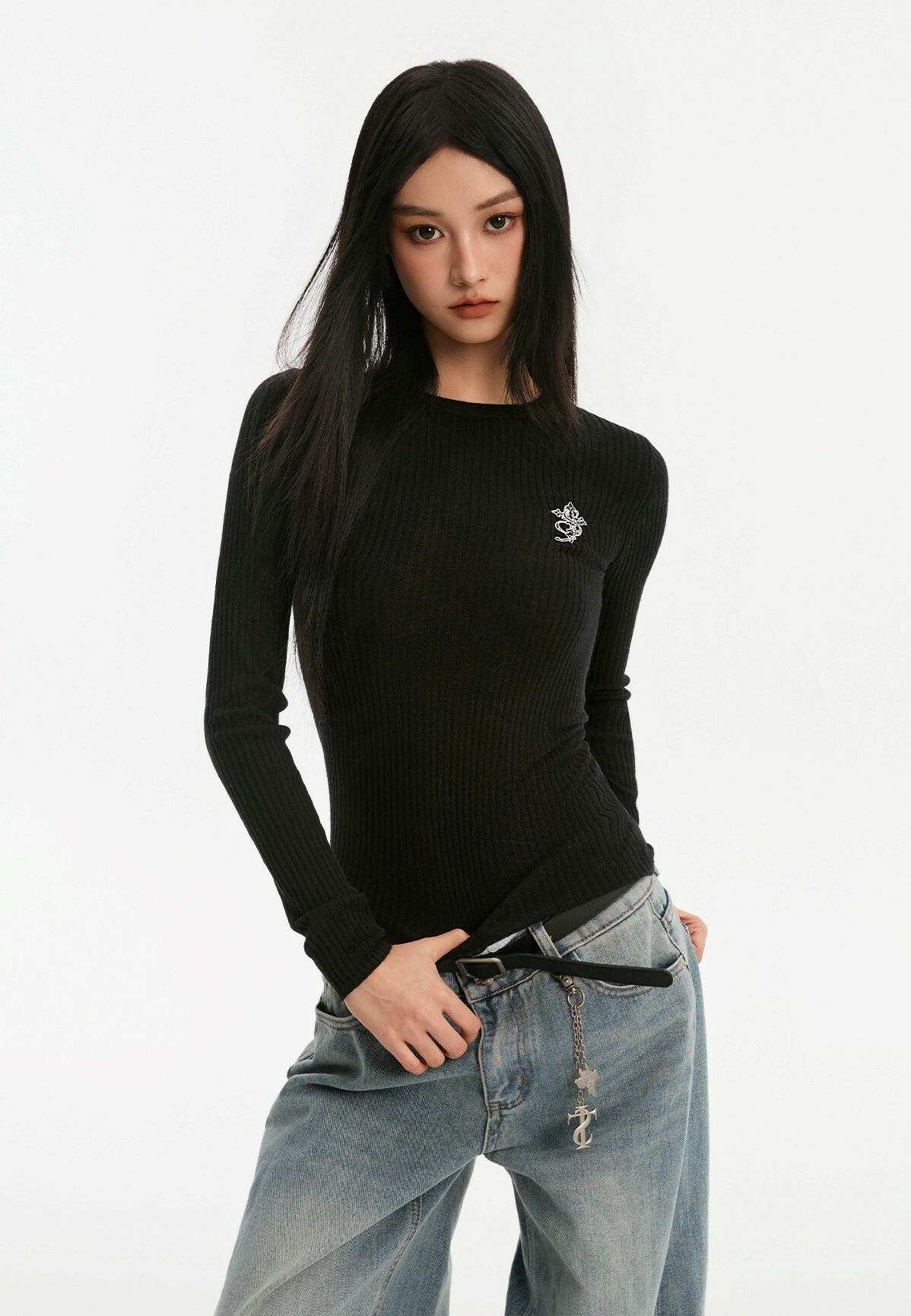 STK SmallTownKid 基礎修身 打底彈力羊毛衫