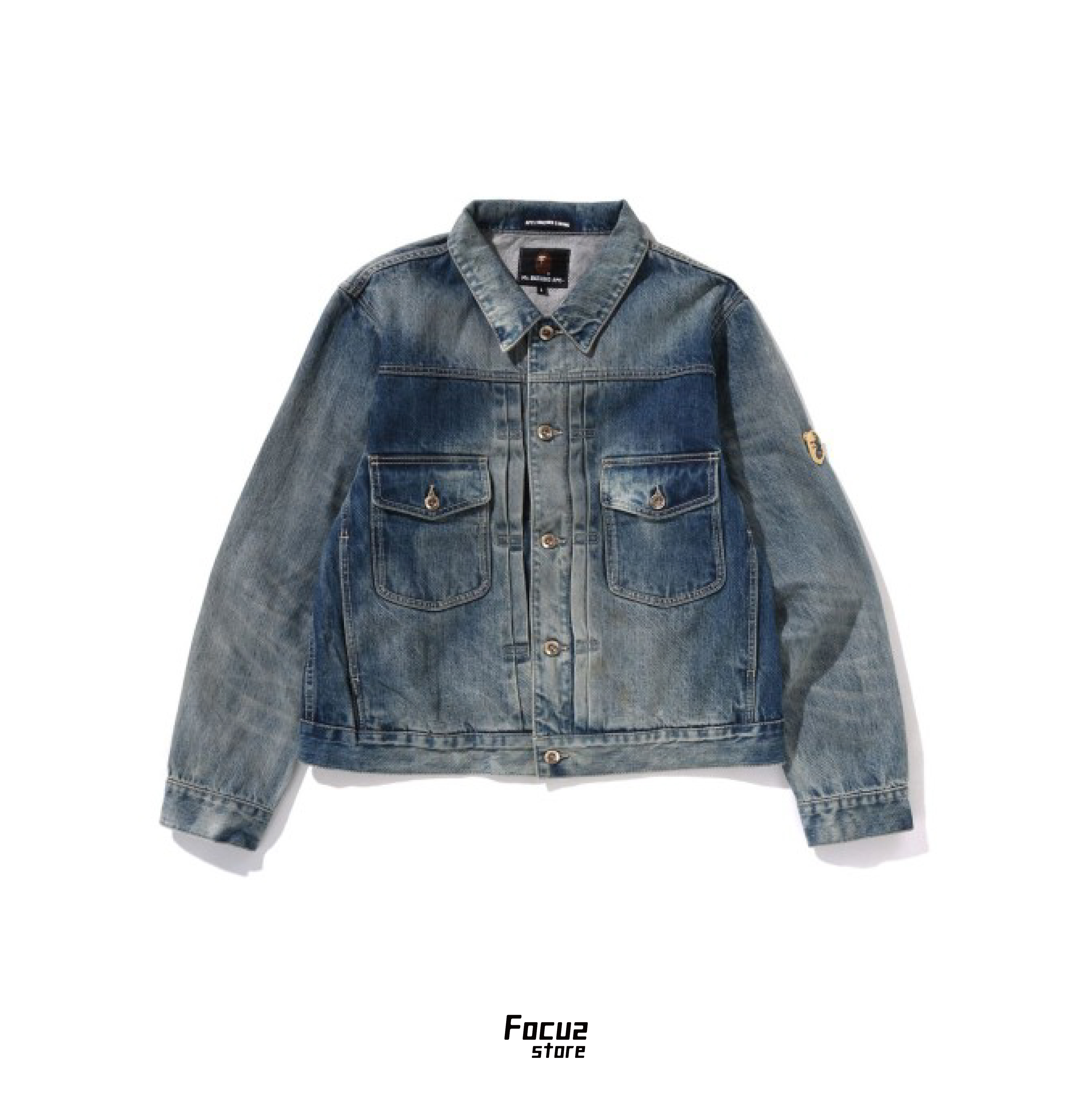 【Focus Store】預購 MR. BATHING APE Denim Jacket 金屬標誌丹寧外套