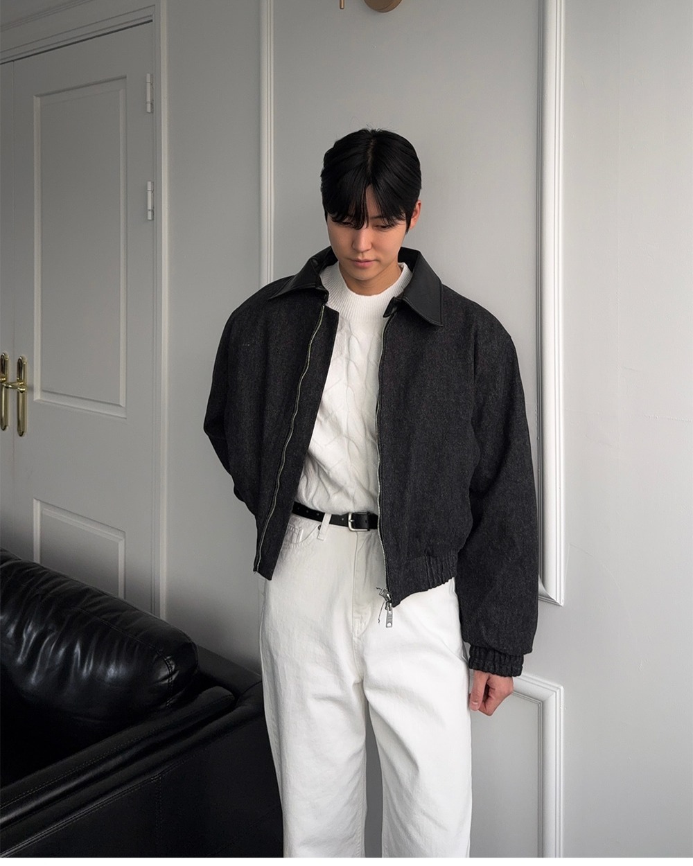 皮革牛仔短夾克外套