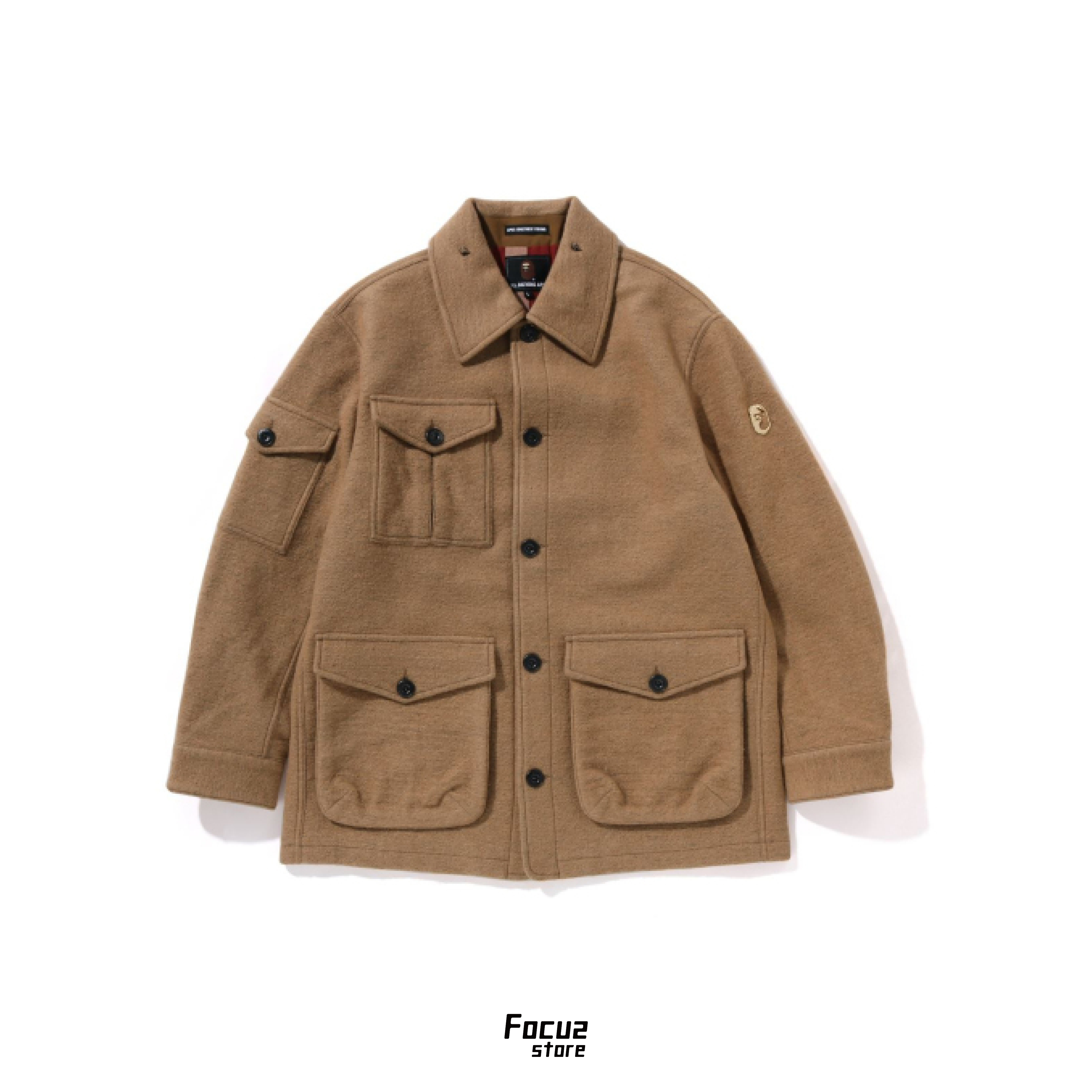 【Focus Store】預購 MR. BATHING APE Woolen Military Jacket 金屬標誌羊毛大衣