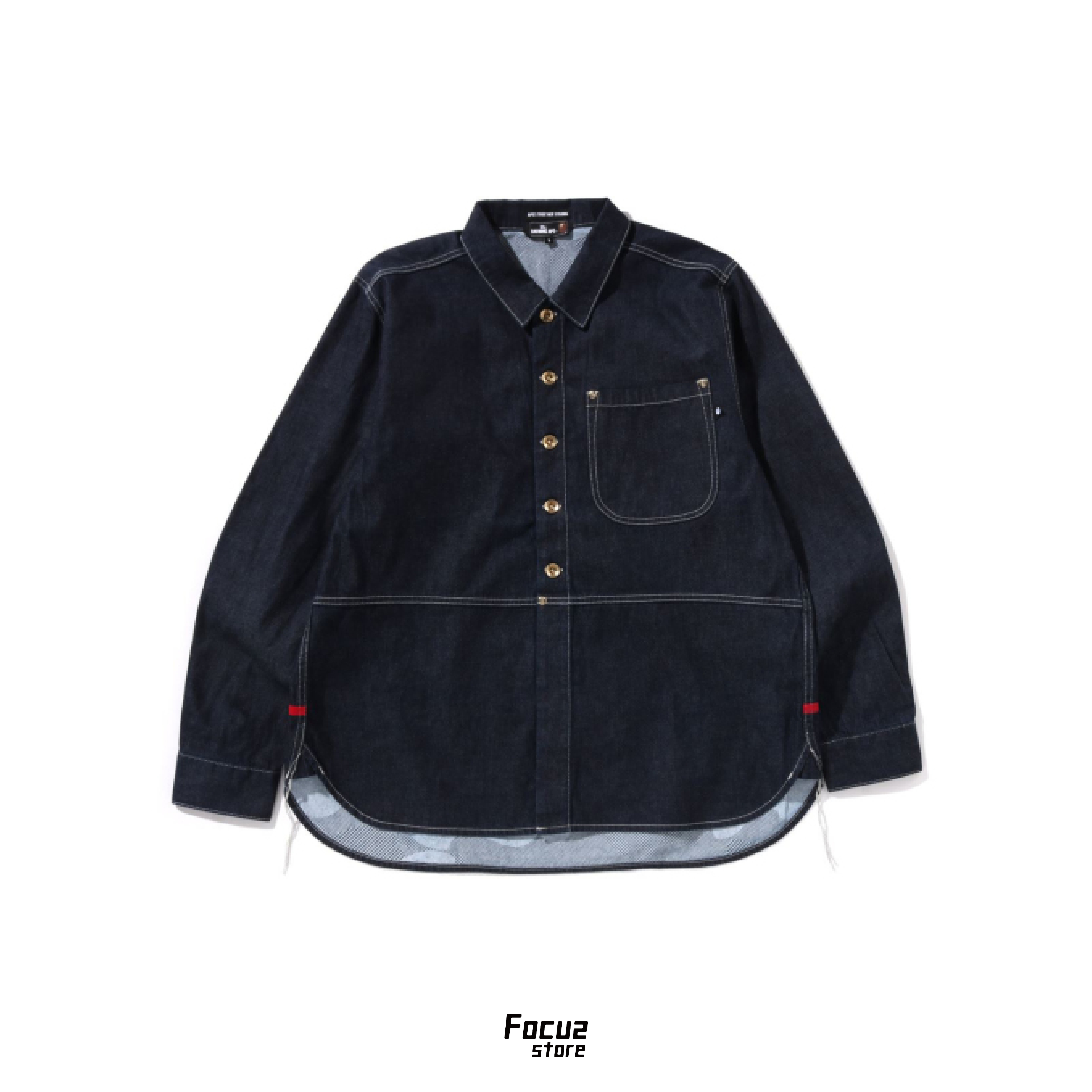 【Focus Store】預購 MR. BATHING APE Denim Pocket Ls Shirt 丹寧襯衫