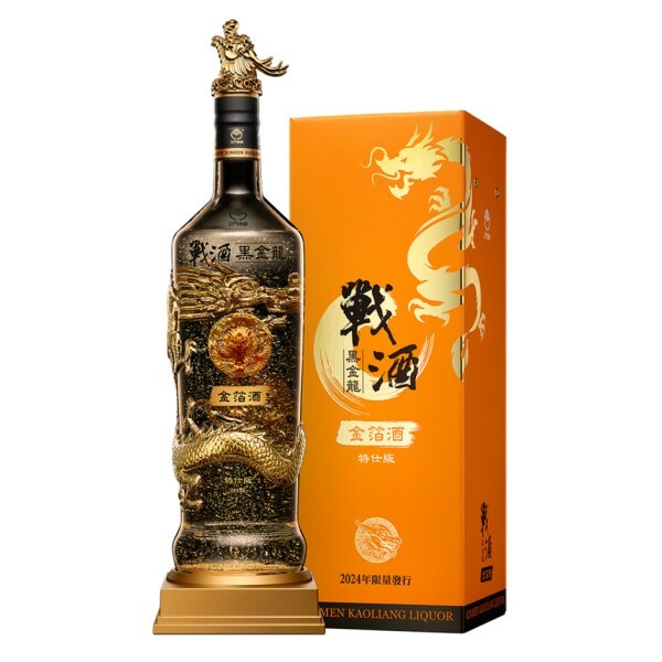 金門高粱46度 戰酒黑金龍金箔酒(龍年) 3600ml