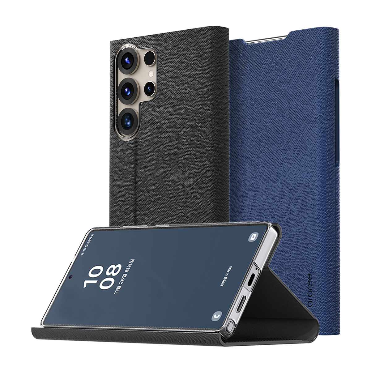 araree Bonnet Stand 座枱插卡皮革殼 [Galaxy S25 Ultra]