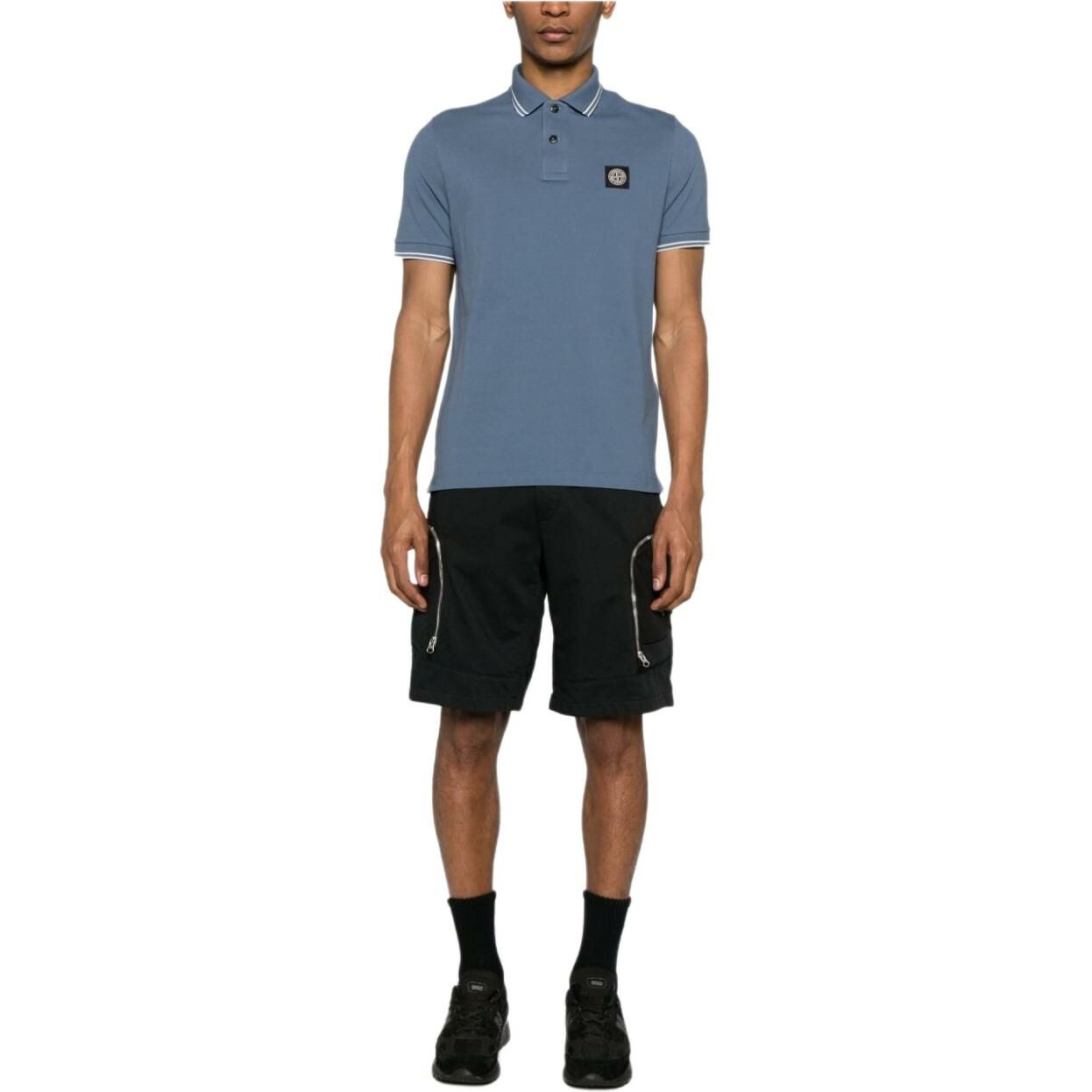 【代購】STONE ISLAND Logo Patch Short-Sleeved Polo Shirt