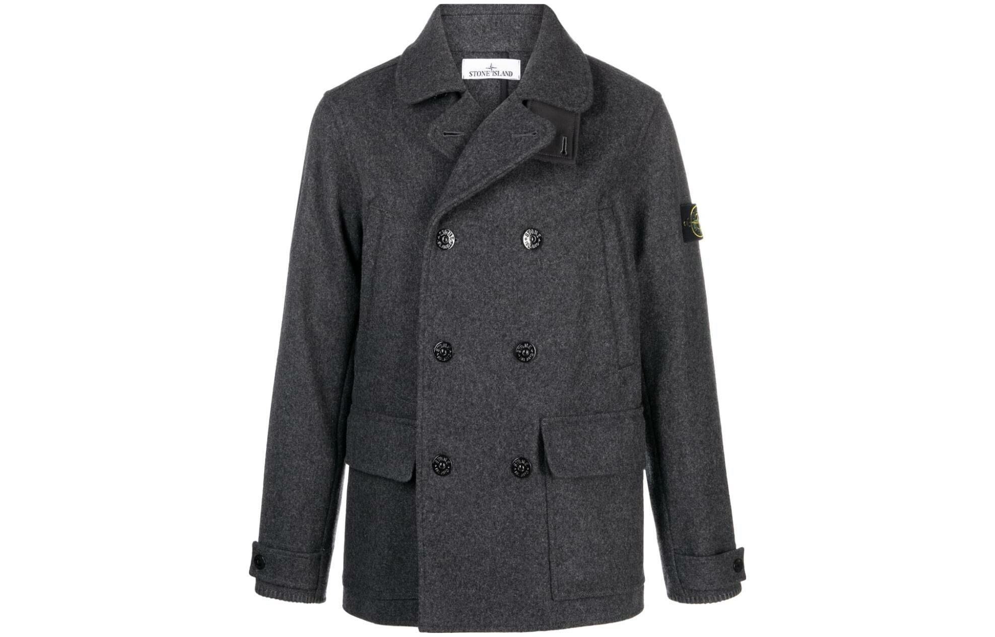 【代購】STONE ISLAND Compass Virgin-wool Blend Peacoat