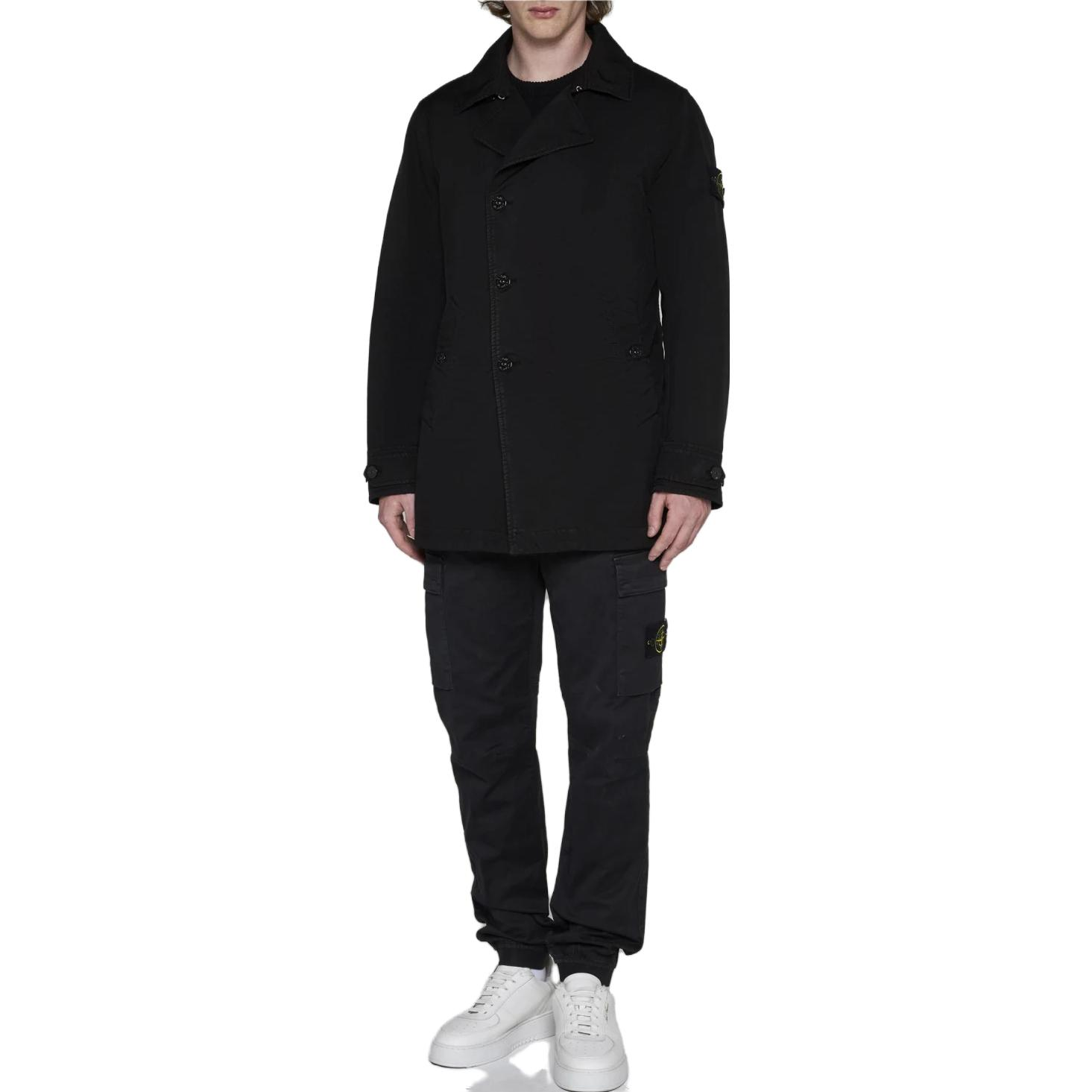 【代購】STONE ISLAND Compass-patch Single-breasted Coat