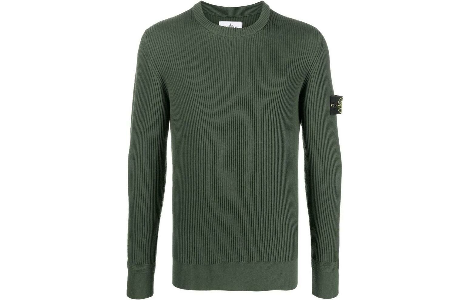 【代購】STONE ISLAND Logo-Patch Ribbed Jumper