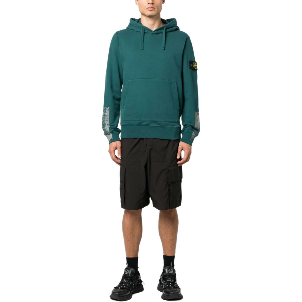 【代購】STONE ISLAND Compass-motif Cotton Hoodie