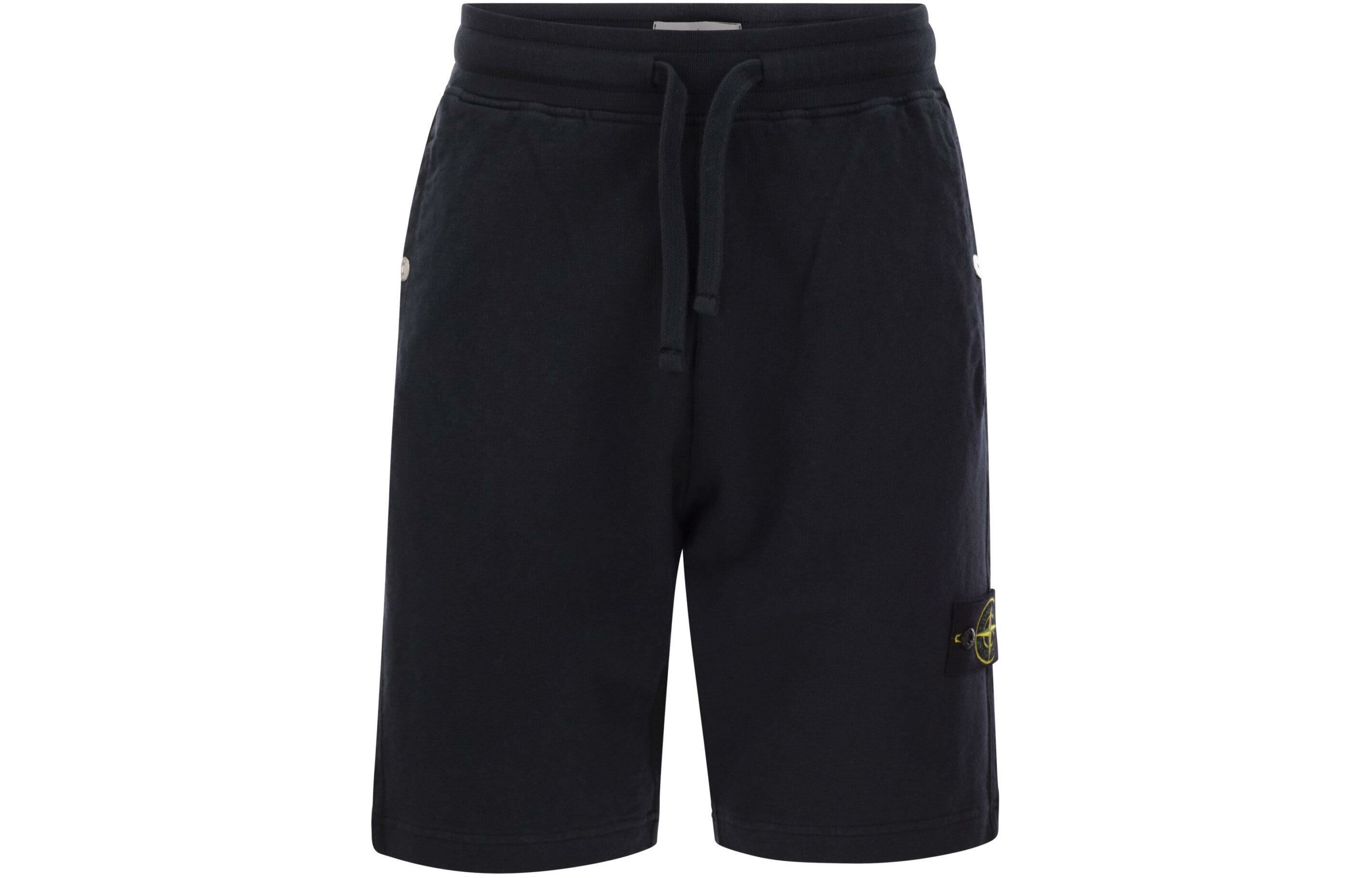 【代購】STONE ISLAND Logo Patch Drawstring Bermuda Shorts
