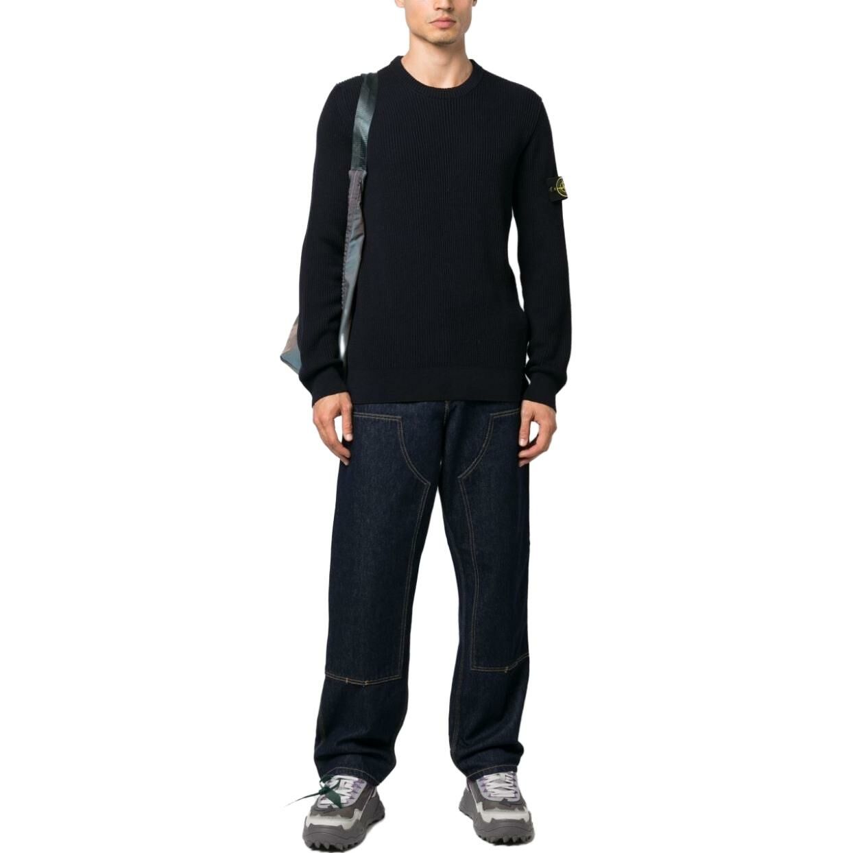 【代購】STONE ISLAND Logo Patch Crewneck Knitted Jumper