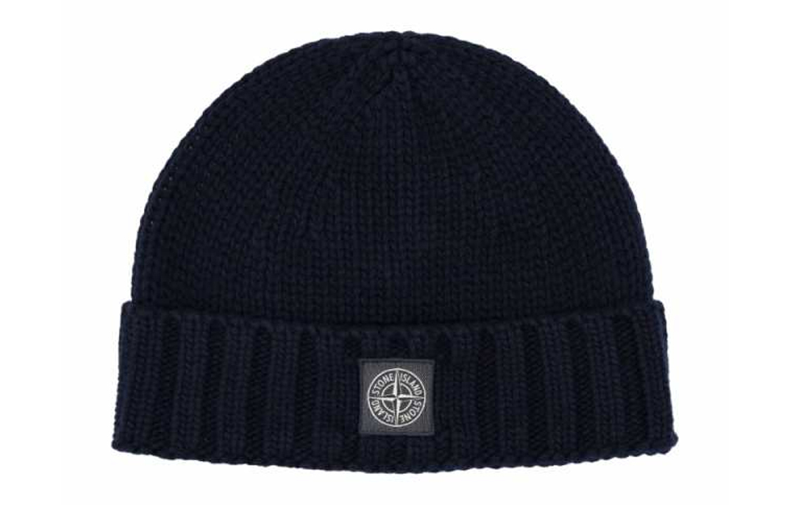 【代購】STONE ISLAND Logo Patch Ribbed Beanie