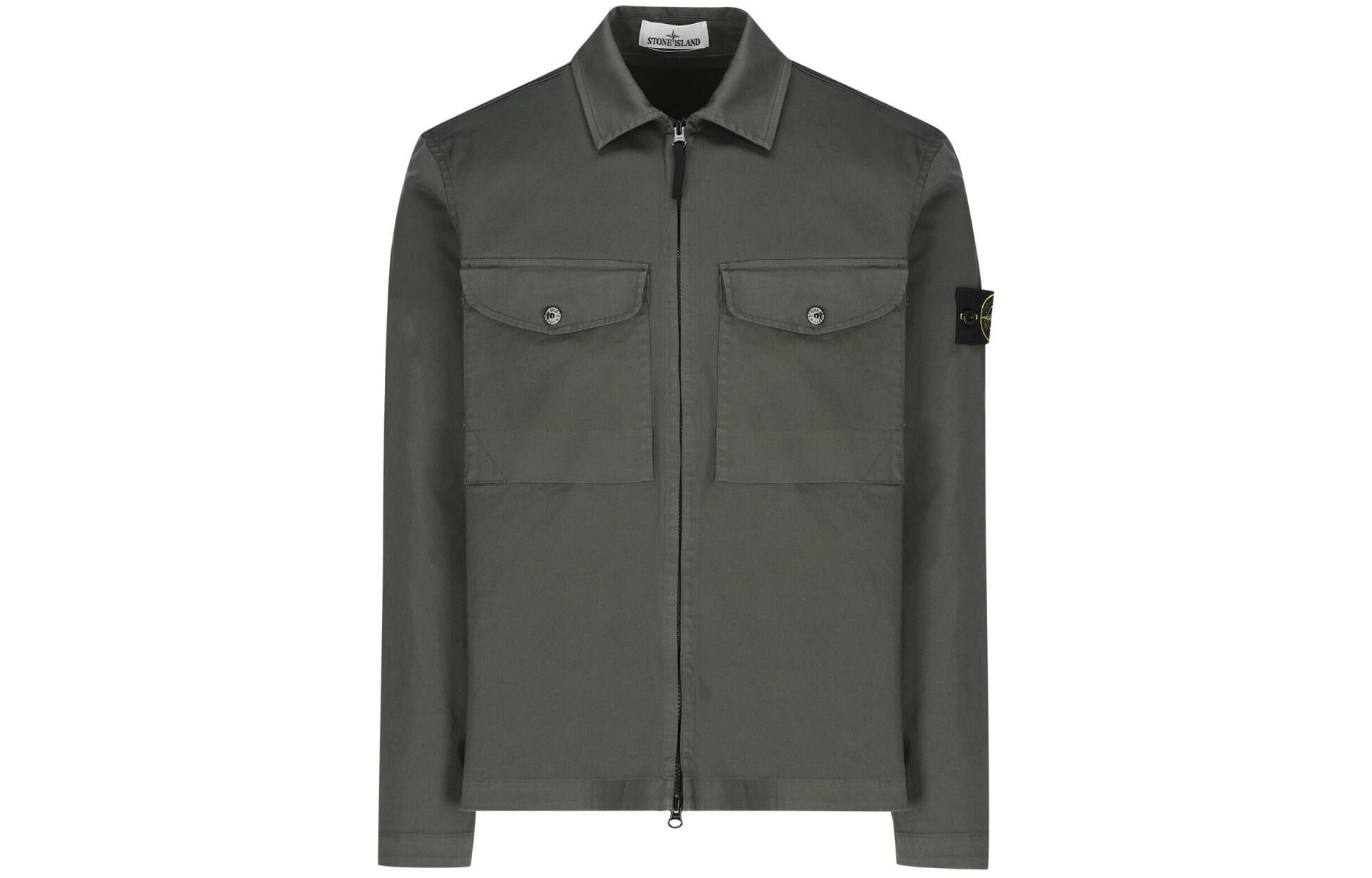 【代購】STONE ISLAND Logo Patch Zip-Up Jacket