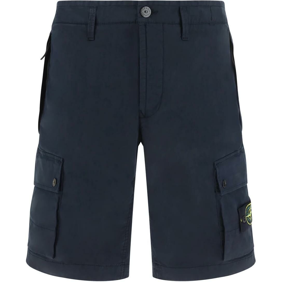 【代購】STONE ISLAND Compass-Patch Knee-Length Cargo Shorts