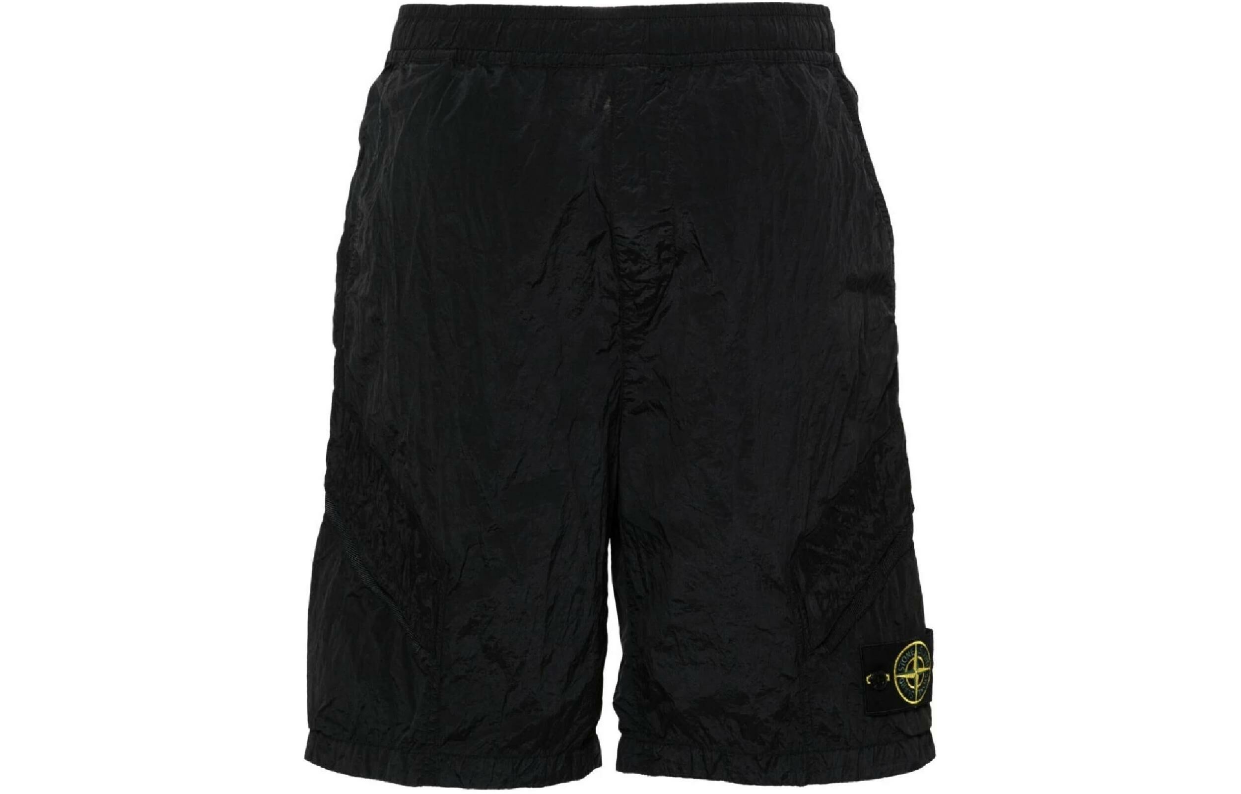 【代購】STONE ISLAND Compass-badge Crinkled Shorts