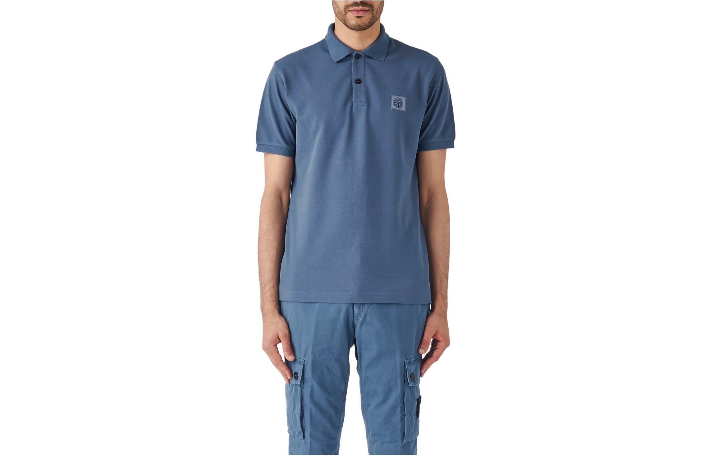 【代購】STONE ISLAND Compass-Patch Short-Sleeved Polo Shirt