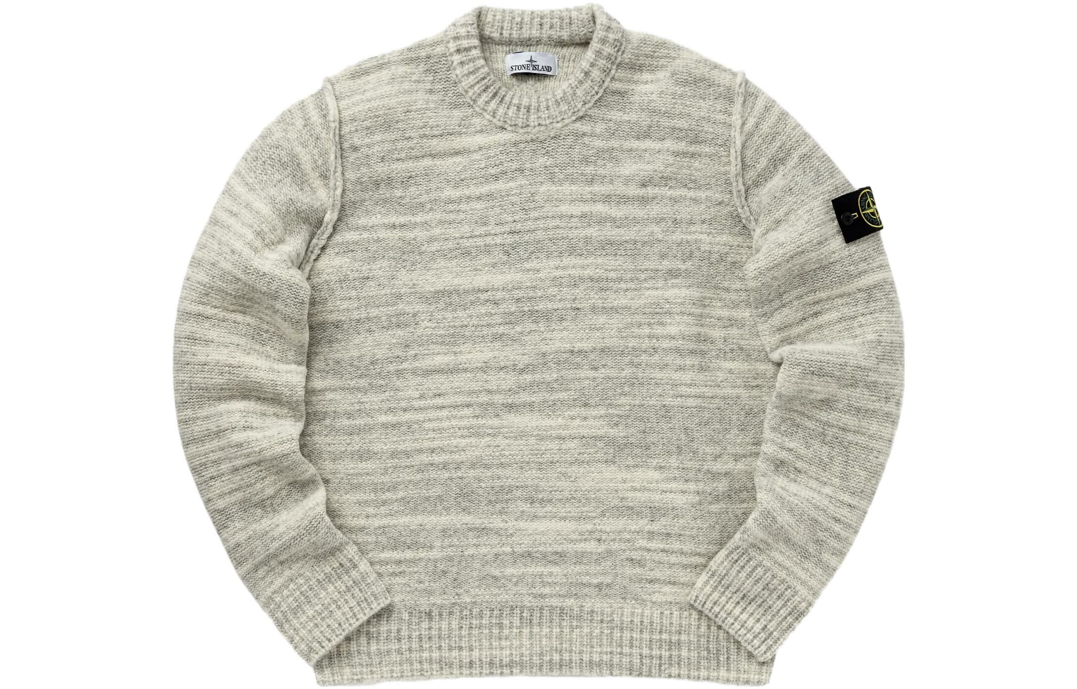 【代購】STONE ISLAND Logo Patch Crewneck Knitted Slub Jumper