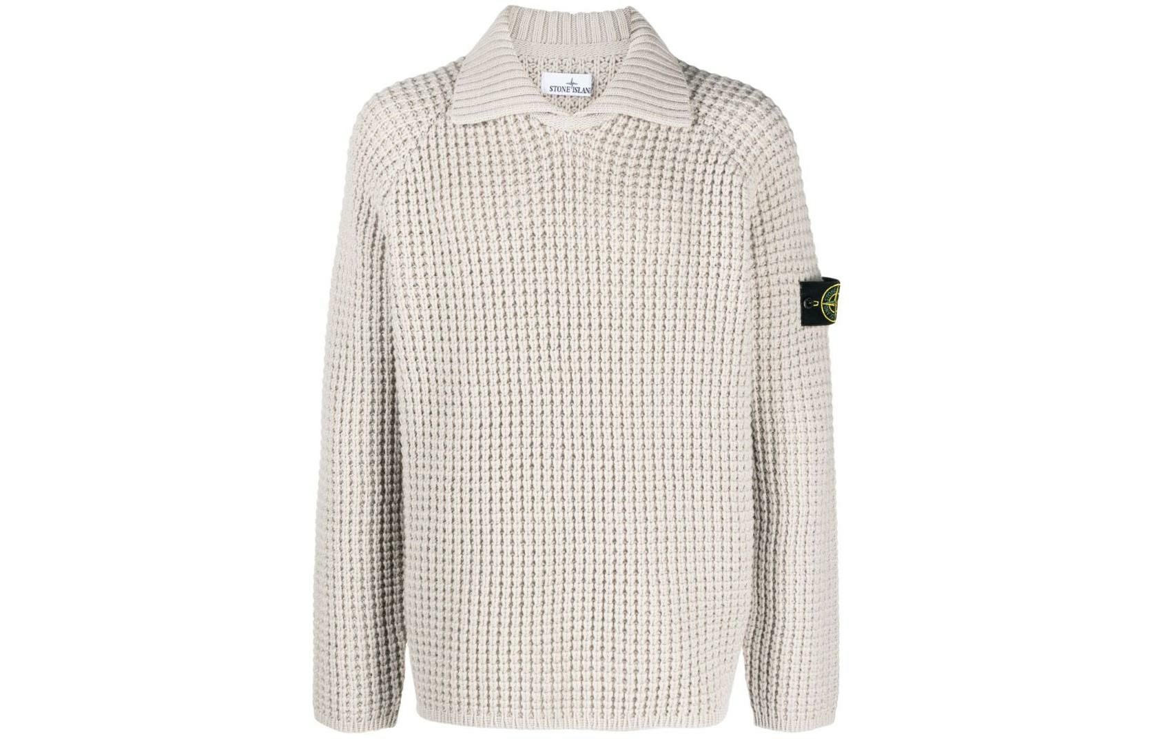 【代購】STONE ISLAND Compass Patch Collared Jumper
