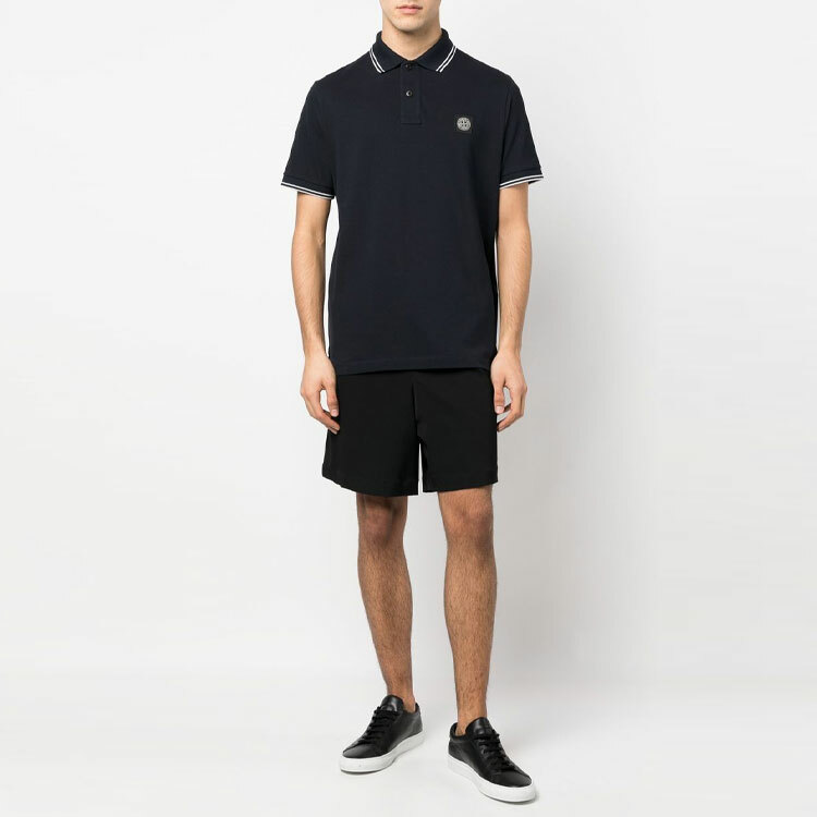 【代購】STONE ISLAND Logo Patch Short-Sleeved Polo Shirt