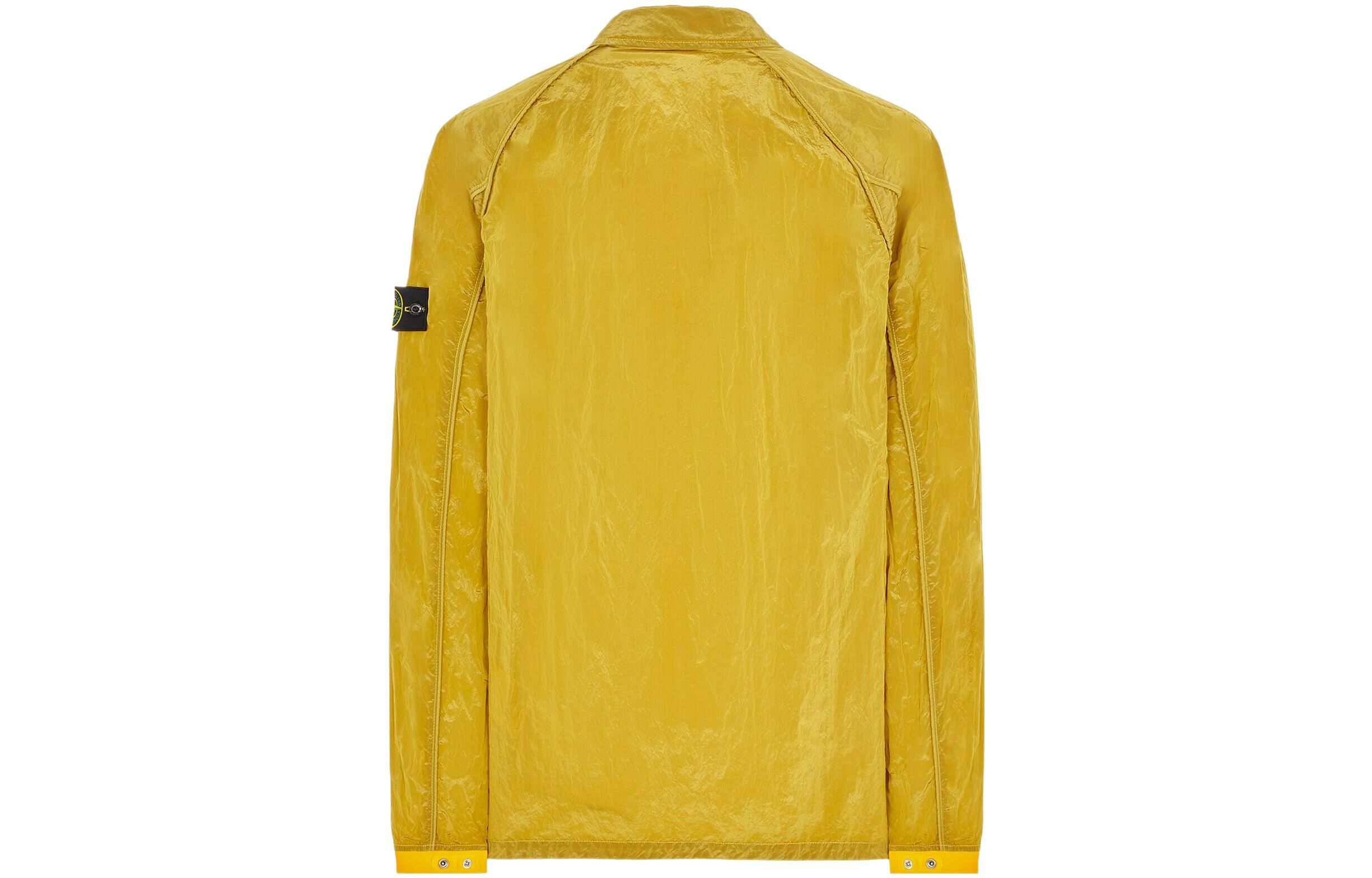 【代購】STONE ISLAND Compass-patch Crinkled Zip-up Overshirt