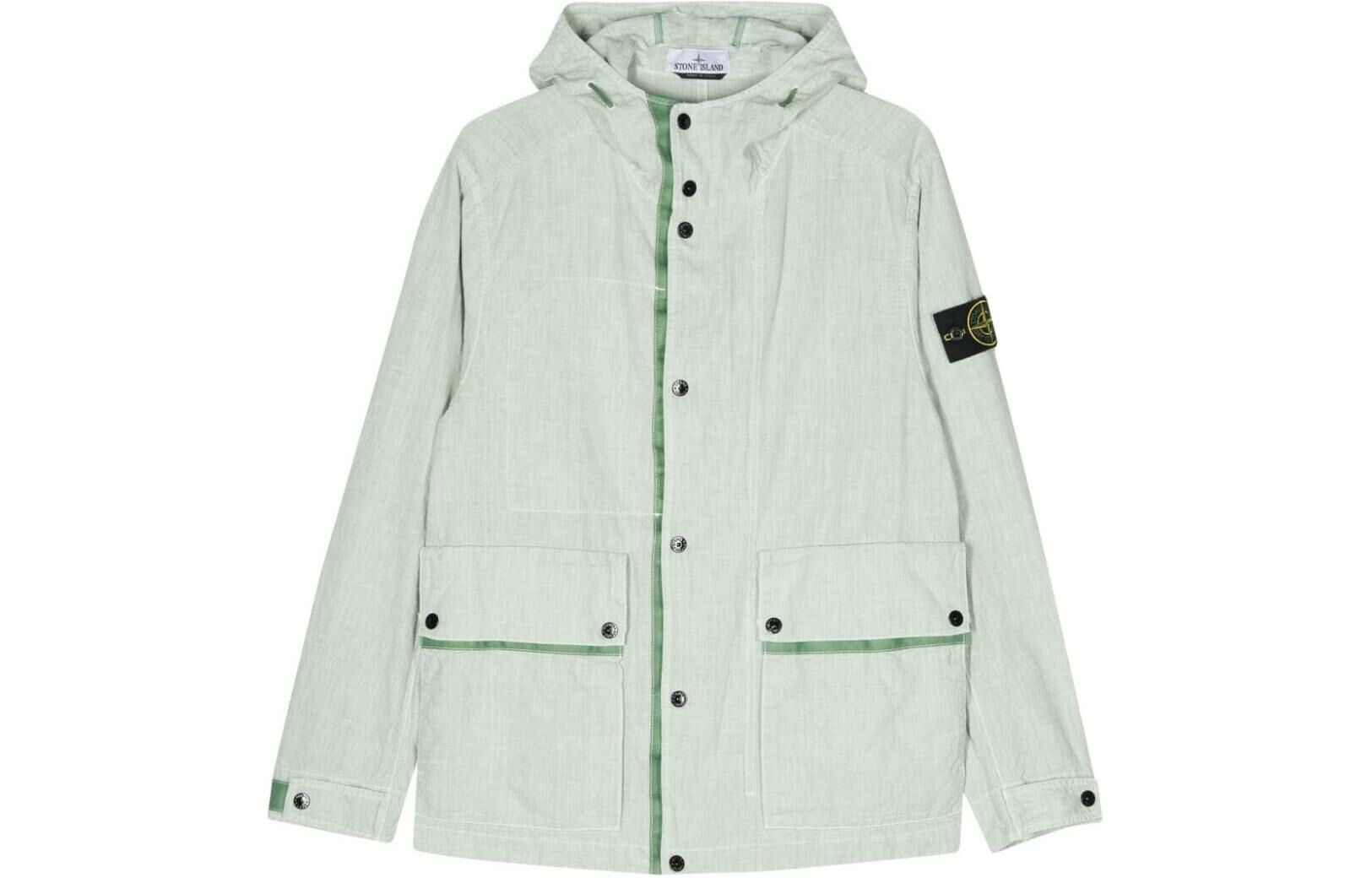 【代購】STONE ISLAND Compass-badge Linen Blend Jacket