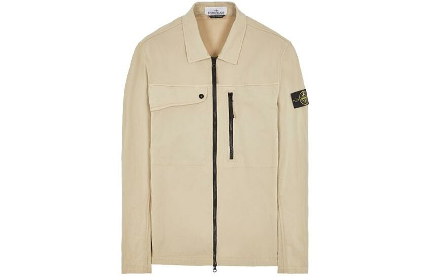 【代購】STONE ISLAND Compass-badge Zip-up Shirt Jacket