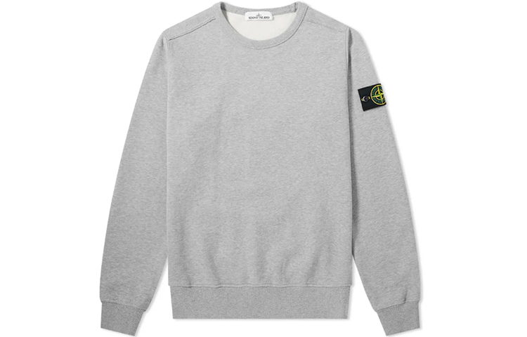【代購】STONE ISLAND Logo Appliquéd Mélange Cotton Jersey Sweatshirt