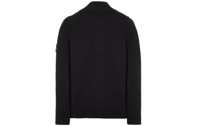 【代購】STONE ISLAND High Neck Logo Patch Ribbed Cardigan