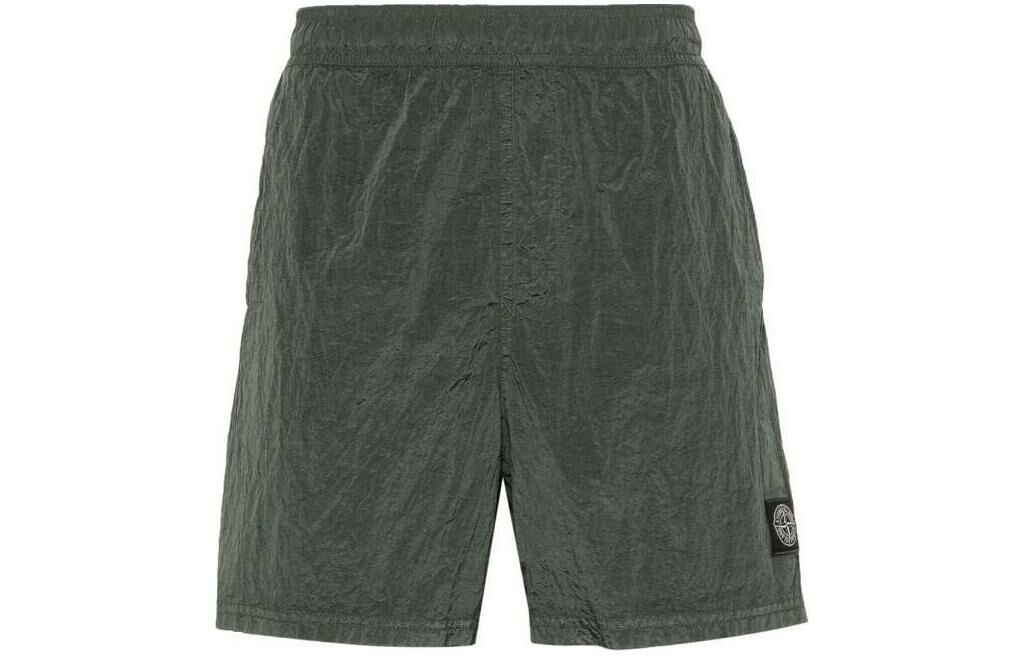 【代購】STONE ISLAND Compass-Patch Crinkled Finish Swim Shorts