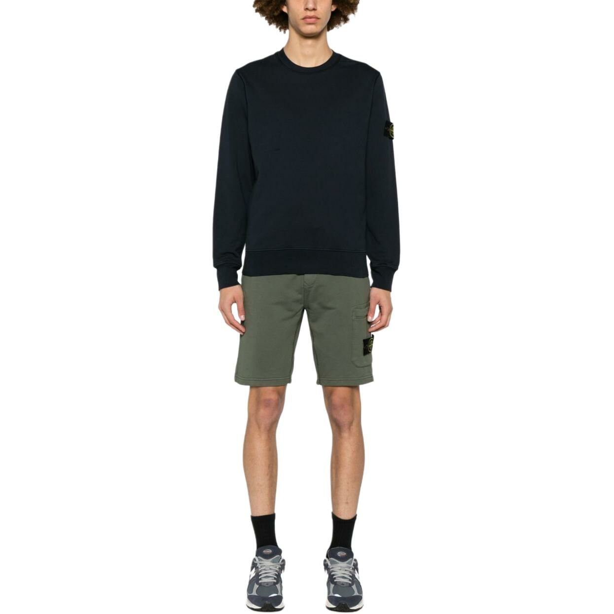 【代購】STONE ISLAND Compass-appliqué Cotton Shorts