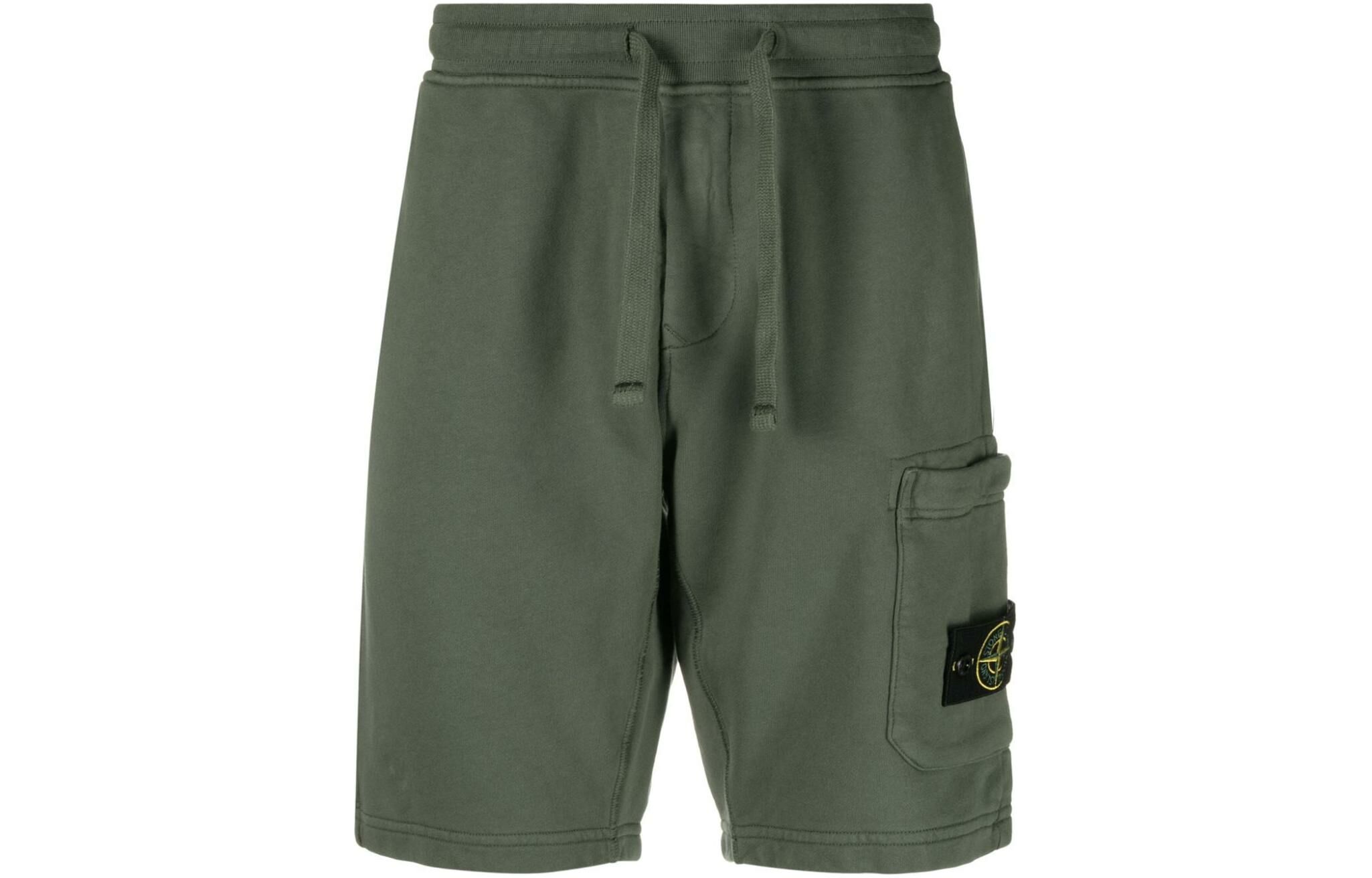 【代購】STONE ISLAND Compass-appliqué Cotton Shorts