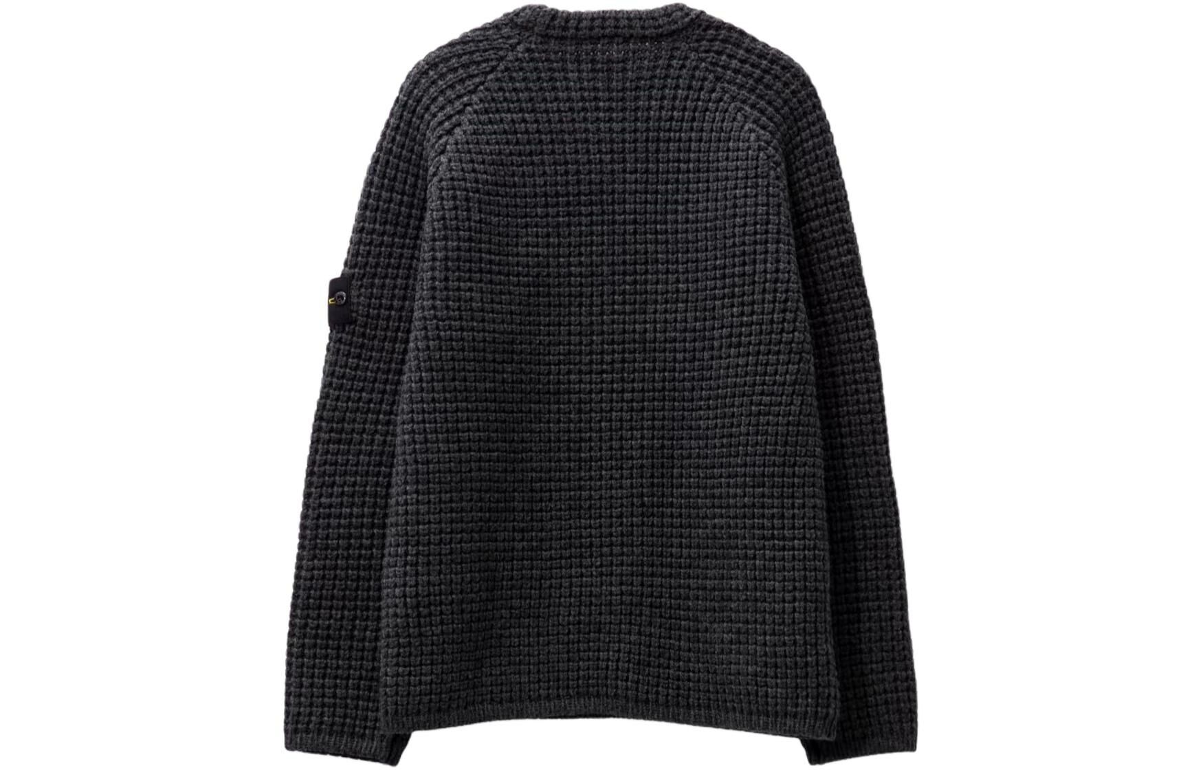 【代購】STONE ISLAND Compass Logo Patch Waffle-Knitted Jumper