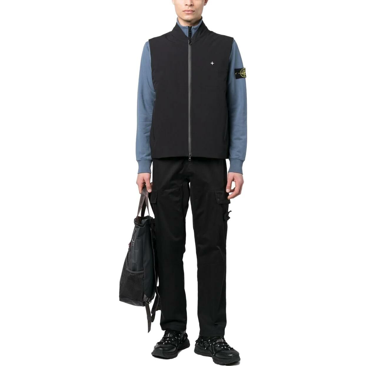 【代購】STONE ISLAND Embroidered Logo Zipped Waistcoat