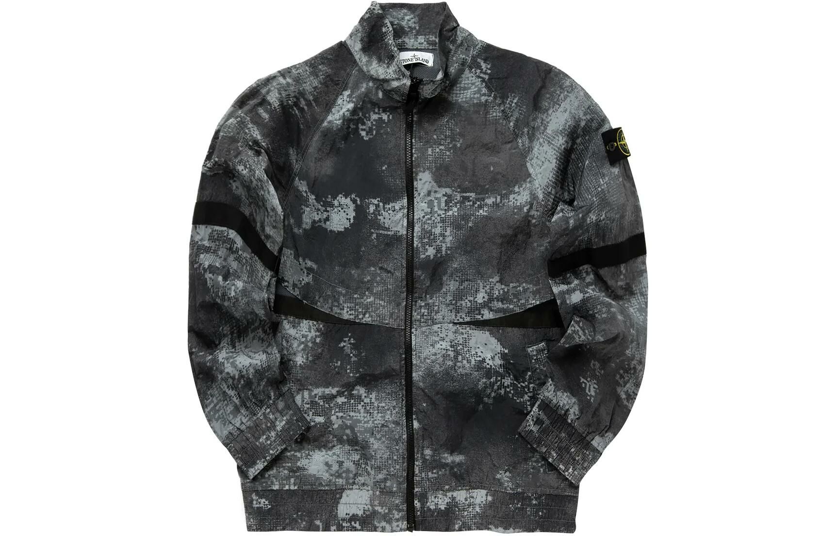 【代購】STONE ISLAND Compass-badge Abstract-print Jacket