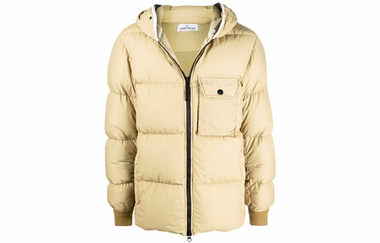 【代購】STONE ISLAND FW21 Solid Color Hooded Thickened Down Jacket Men's Yellow