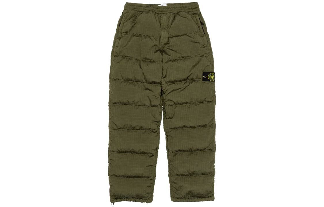 【代購】STONE ISLAND Compass Logo-patch Padded Wide-leg Trousers