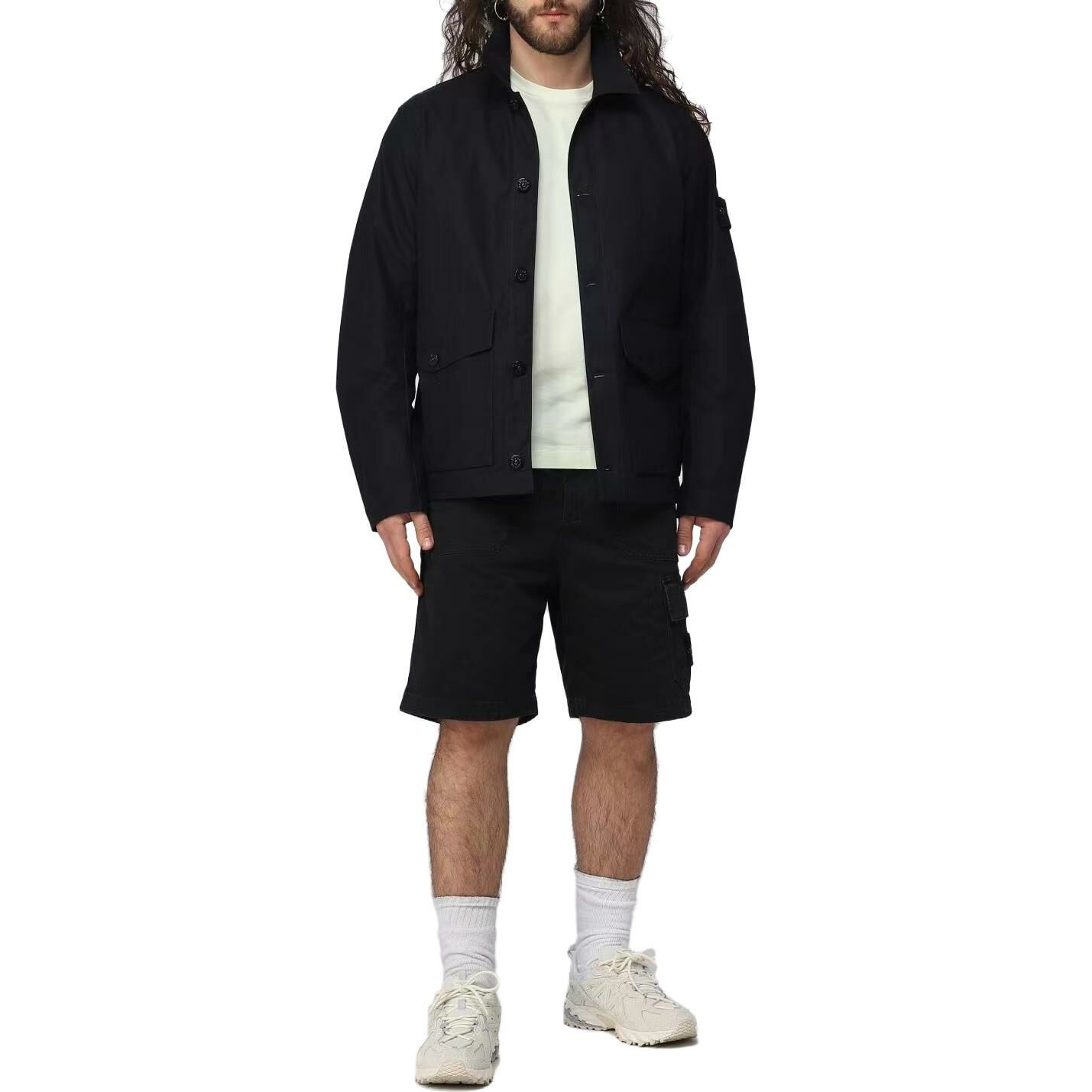【代購】STONE ISLAND Cargo Shorts Men's Charcoal Black