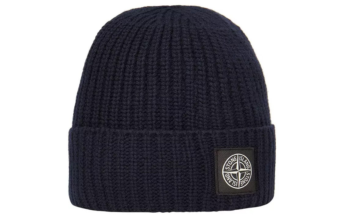 【代購】STONE ISLAND Beanies Unisex Blue Black