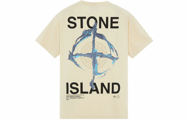 【代購】STONE ISLAND T-Shirts Men Beige Yellow