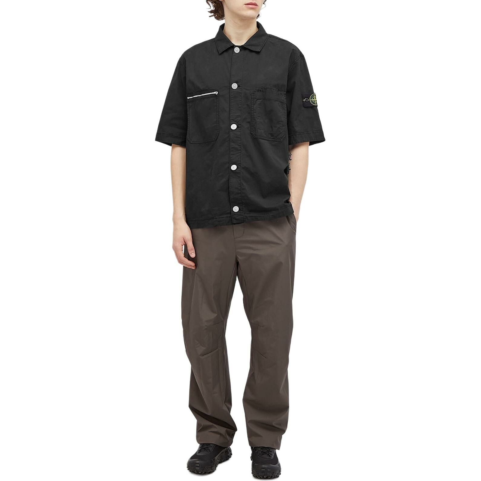 【代購】STONE ISLAND Logo Patch Short Sleeved Shirt