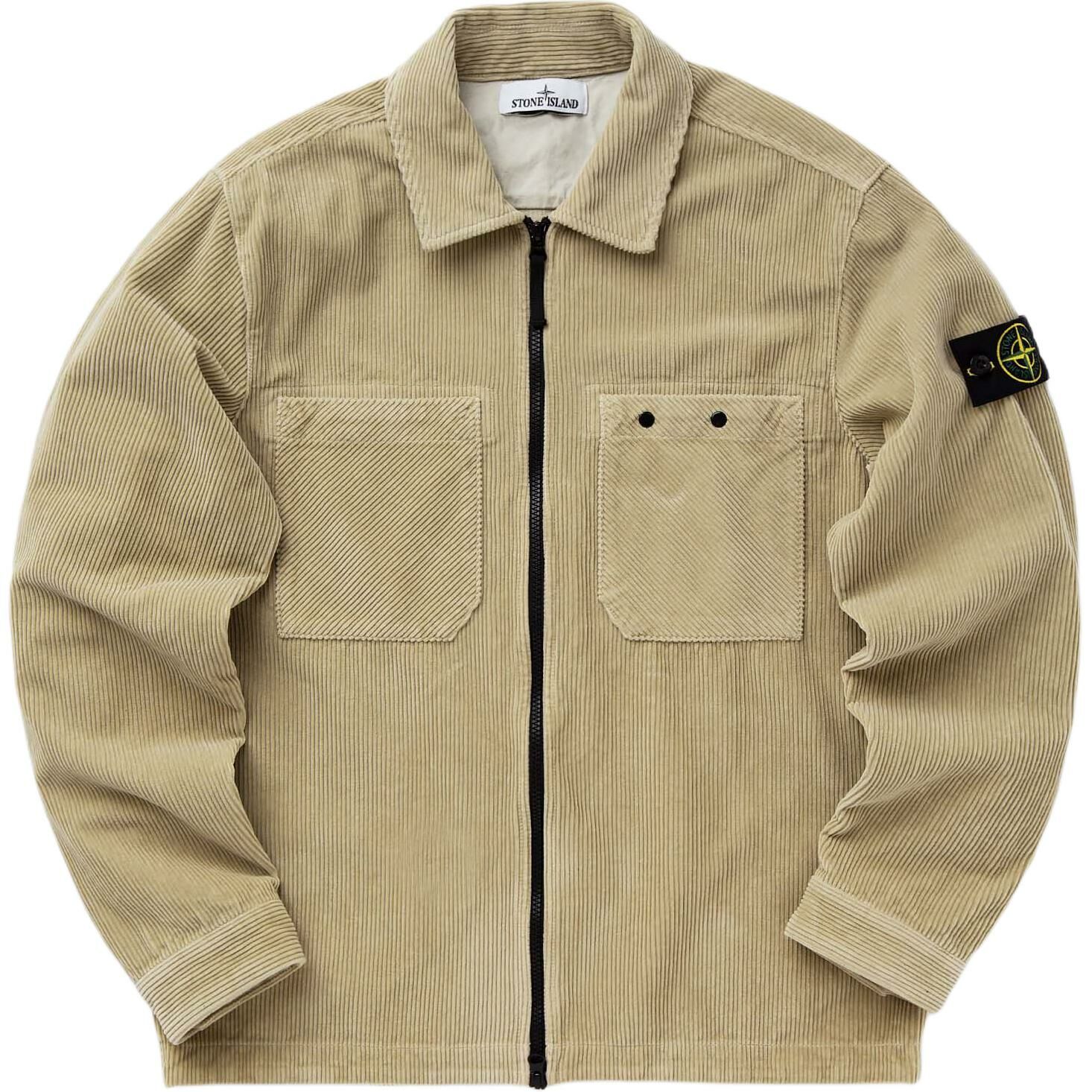 【代購】STONE ISLAND Logo Patch Corduroy Overshirt