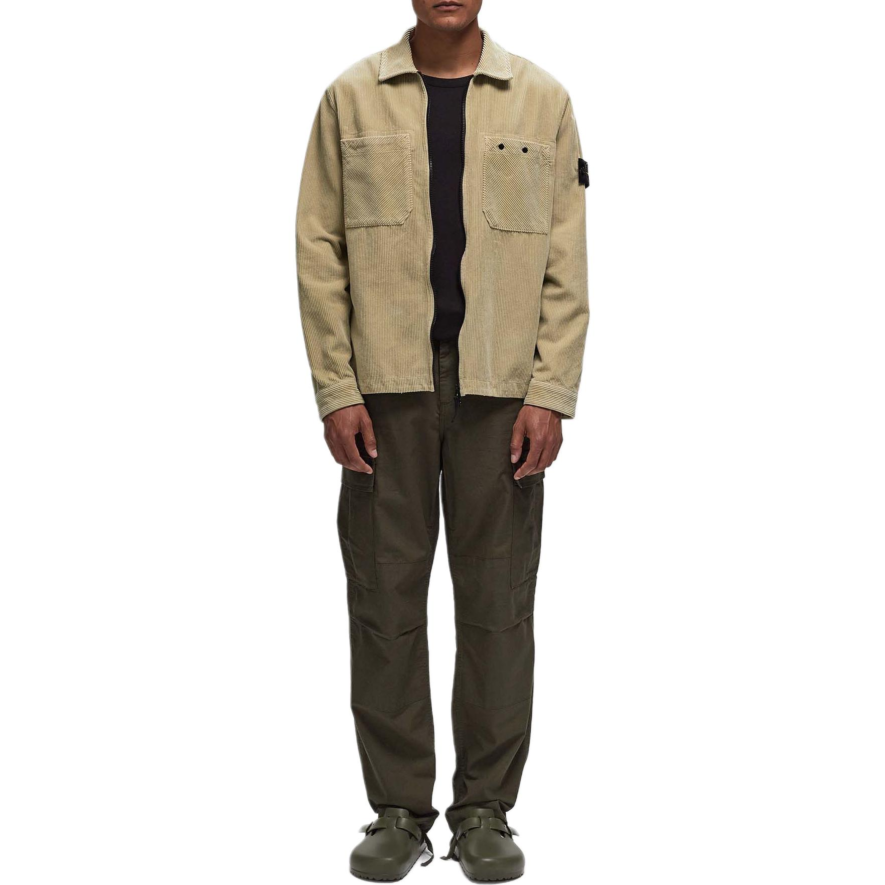 【代購】STONE ISLAND Logo Patch Corduroy Overshirt