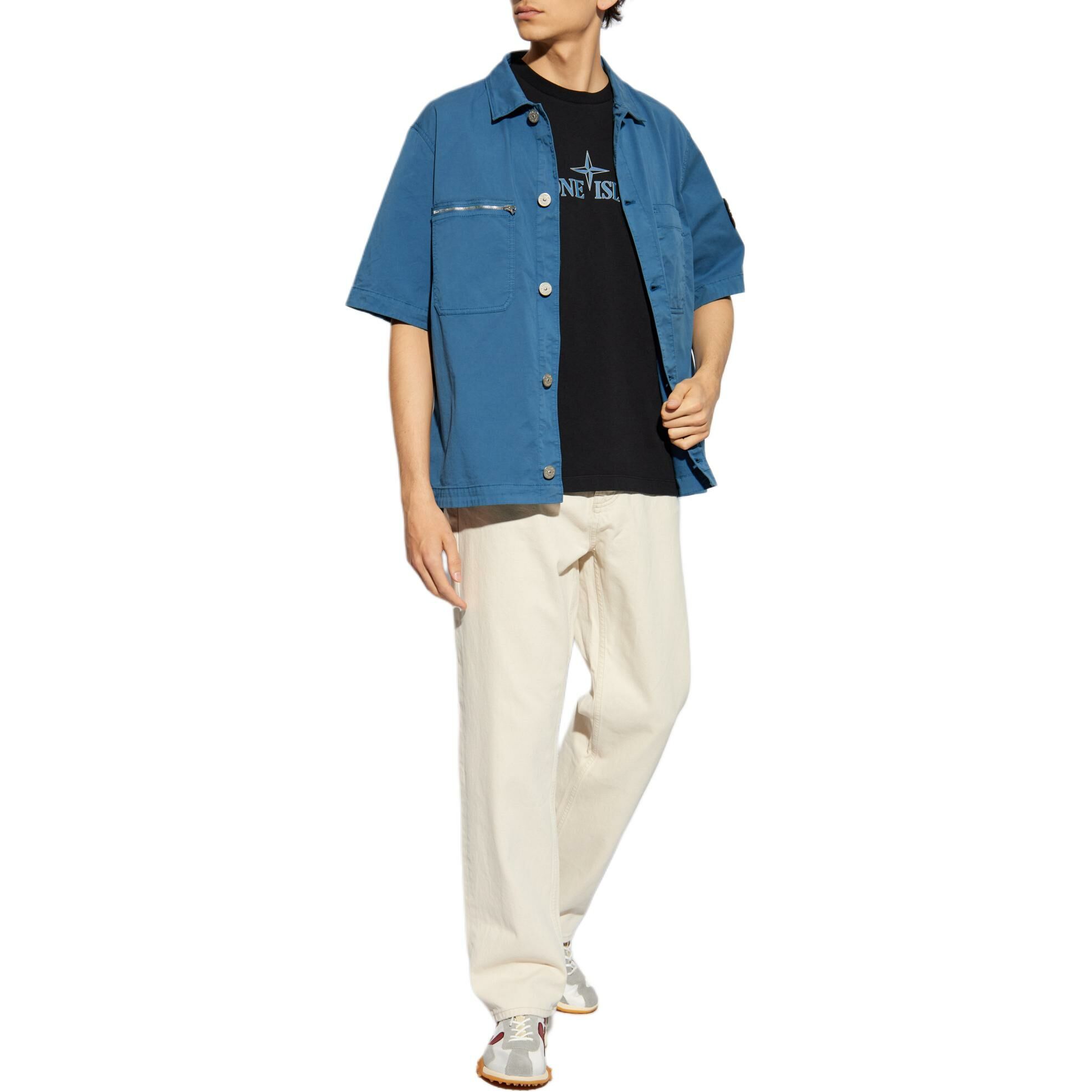 【代購】STONE ISLAND Logo Printed Crewneck T-Shirt