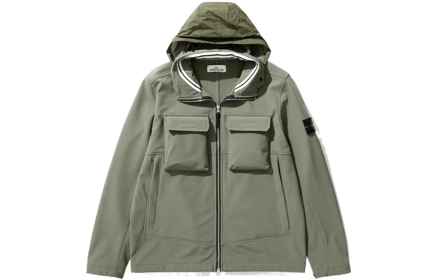 【代購】STONE ISLAND LIGHT SOFT SHELL-R SERIES SOFT SHELL Jackets Men Sage Green